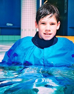 anorak in pool