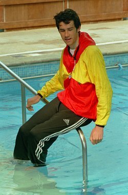 anorak in pool