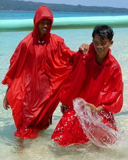 poncho cape yellow sailing boracay